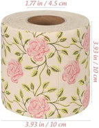 2 Rolls Floral Toilet Paper - Rose Flower Print Toilet Tissues Decorative Bathroom Tissue Hand Towel Napkins for Wedding Birthday Christmas Tea Party Favors Dinner Bridal Shower Baby Shower