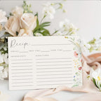 JOETMAE 50PCS Wildflower Recipe Cards,4×6 In Double Sided Cards,Blank Recipe Card for Wedding, Bridal Shower and Baby Shower