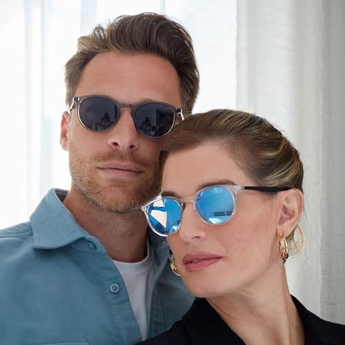 OPULIZE MET Reading SunGlasses for Women Men, Large Frame with UV400 Protection, Brown,Grey +2 (Pack of 2)