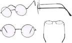 Agstum Round Vintage Reading Glasses Metal Frame Spring Hinge Readers (Strength +2.0, Gray)