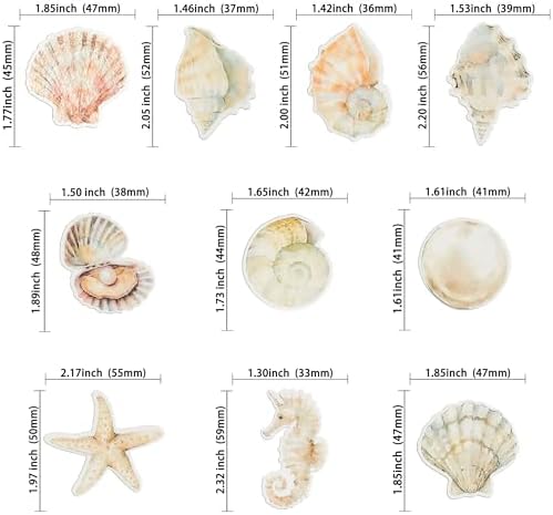 Gyufise 60Pcs Edible Sea Shell Cupcake Toppers Starfish Conch Seahorse SeaShell Cupcake Picks Edible Beach Party Decorations for Under the Sea Baby Shower Wedding Birthday Party Cake Decors Supplies
