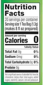 Lipton Lemon Green Tea Bags, Flavored, Unsweetened Teabags for Hot Tea or Iced Tea with Caffeine and Flavonoids, 20 Total Tea Bags