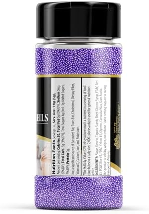 GranAroma Purple Nonpareils, Decorative Sprinkles, Cakes & Cookies, Bakery Staple (3 Ounce)