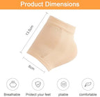 2 Pair Heel Moisturizing Gel Socks Silicone Heel Protector for Cracked Heel Treatment, feet Flesh Softener Brown
