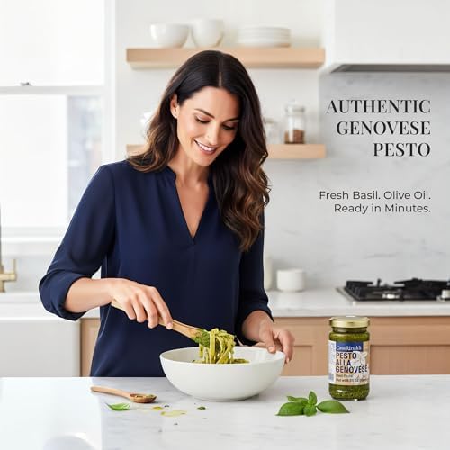 Casa Rinaldi Pesto alla Genovese in Olive Oil – Italian Genoese Basil Pesto Sauce – Ready-to-Use Italian Gourmet Condiment (180g)