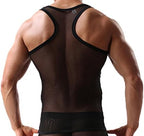 OUYE Men's Mesh See-Through Tank Top Vest