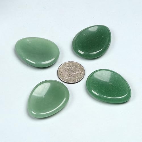 Green Aventurine Jade Crystals Healing Thumb Worry Stone Pocket Palm Meditation Crystal Teardrop Drop Gemstone