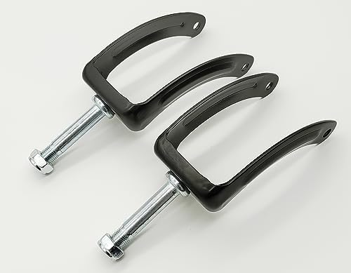 8 Inch Steel Wheel Fork Universal Front Fork Replacement Parts for Wheelchairs and Transport Chair,STDS3J4533, with nut (1Pr,Black)