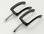8 Inch Steel Wheel Fork Universal Front Fork Replacement Parts for Wheelchairs and Transport Chair,STDS3J4533, with nut (1Pr,Black)