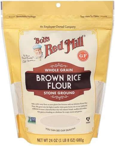 Bob's Red Mill Brown Rice Flour, 24oz (Pack of 4) - Non GMO, Whole Grain, Vegan, Kosher