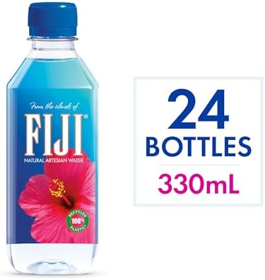 FIJI Natural Artesian Bottled Water 330mL / 11.15 Fl Ounce (Pack of 24) - 100% Natural Electrolytes - NEW