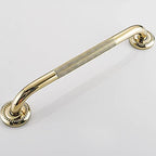 Textured Shower Grab Bar, 18-Inch Bathroom Support Rails, Stylish Anti-Slip Safety Armrest Hand Rail, Polished Gold Finish, Good for Senior, Kids, Elderly