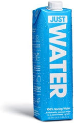 JUST Water - 100% Spring Water, Naturally Alkaline, 8.0 pH - Plant-Based, BPA Free, Sustainable and Fully Recyclable Boxed Water Bottle - Eco-Friendly - 1L / 33.8 Fl Oz (Pack of 6)