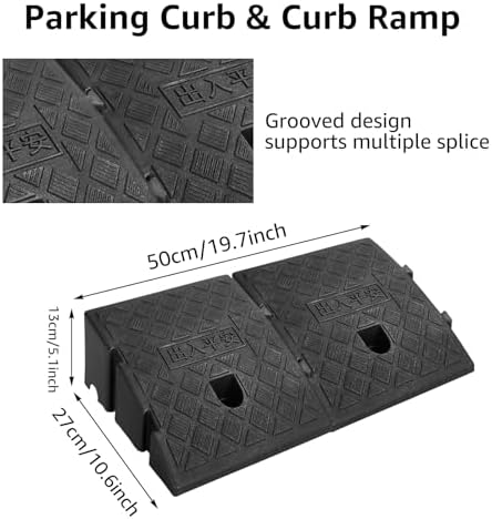 CertBuy 2 Pack Curb Ramp 5 Inch Rise, Portable Lightweight Plastic Driveway Curb ramps, Threshold Ramps Set for Loading Dock, Driveway, Sidewalk for Scooter, Wheelchair, Car, Truck, Motorcycle, Dolly