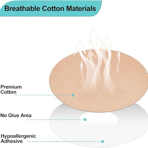 Universal Waterproof CGM Patch Compatible with Libre 3/2/1, 60-Pack, Hypoallergenic & Sweatproof, 10-14-Day Wear, Tan