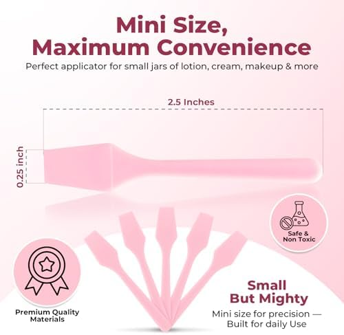 Cosmetic Spatulas (2.5”, 100 Pack) - Small Plastic Spatula for Cosmetics, Creams & Crafts | Essential Esthetician Supplies | Makeup Spatula or Multipurpose Mini Applicator for Skincare | Pink