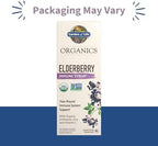 Garden of Life Organics Plant Based Elderberry Immune Syrup 6.59 floz (195 mL) for Kids & Adults - Sambucus, Echinacea, Zinc & Vitamin C, 0g Sugar, Organic Vegan Gluten Free Herbal Supplement