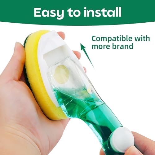 Non Scratch Dishwand Refills 6 Pack, Non-Scratch Replacement Sponge Heads for Dish Wand, Scratch-Free Dishwashing Soap Dispensing Refills, Gentle Scrubber Pads for Kitchen Dishes Sink Cleaning