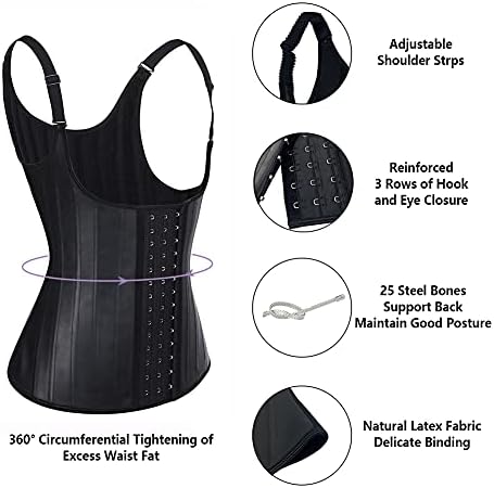 Latex Waist Trainer for Women Underbust Sport Workout Corset Girdle Shapewear Hourglass Body Shaper