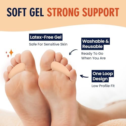 Dr. Frederick's Original Hammer Toe Corrector Gels - 2 Pairs - All-Day Relief for Crooked & Overlapping Toes - Soft Cushioning - Symptomatic Support for Toe Alignment - Beige - 1 Loop Design