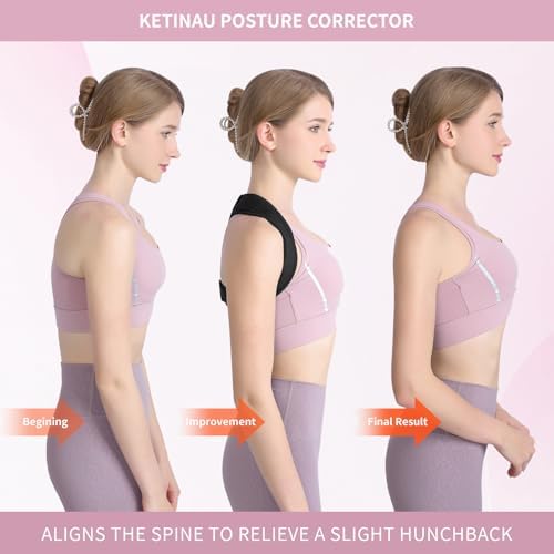 Posture Corrector for Women and Men, Adjustable Upper Back Brace for Clavicle Support, Comfortable Back Straightener Providing Pain Relief from Neck, Back, and Shoulder