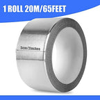 Romeda Aluminum Foil Tape, 2 inch x 65 Feet Foil Tape (3.9 mil), Silver Insulation Adhesive Metal Tape, High Temperature Heavy Duty HVAC Tapes for Ductwork, Dryer Vent, HVAC