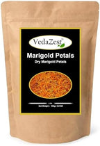 VedaZest Dried Marigold Petals (100g/3.5Oz) | Marigold Dried Flowers | Marigold Tea | Marigold Tea Organic Loose Leaf for Decoration/Tea