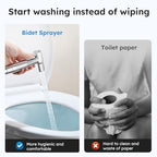 Arofa Handheld Toilet Bidet Sprayer for Toilet-Adjustable Water Pressure Control with Bidet Hose for Feminine Wash, Stainless Steel Brushed Nickel Bidet Faucet Cloth Diaper for Baby Wash