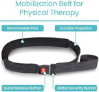 Vive Mobilization Belt for Physical Therapy with Buckle - Manual Traction Stretching Band - PT Traction Strap Belt for Stretching, Mobility, Massages & Exercise (Black)