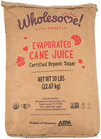 Wholesome Organic Cane Sugar, Non GMO & Gluten Free, 50 Pound (Pack of 1), (Packaging May Vary)