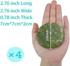 4Pcs Hot Massage Stones Set Natural Green Jade Heated Warmer Stone for Spa Massage (7 * 7CM)