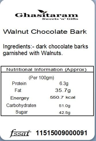 Ghasitaram Gifts Christmas Gifts Christmas Chocolates Big Box of Walnut Chocolate Bark 200 GMS, Almonds 200 GMS and Namkeen 200 GMS Pouch