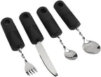 Weighted Silverware Set Ergonomic Weighted Utensils for Hand Tremor Arthritis Stainless Steel Adaptive Eating Cutlery Hygienic Easy to Use