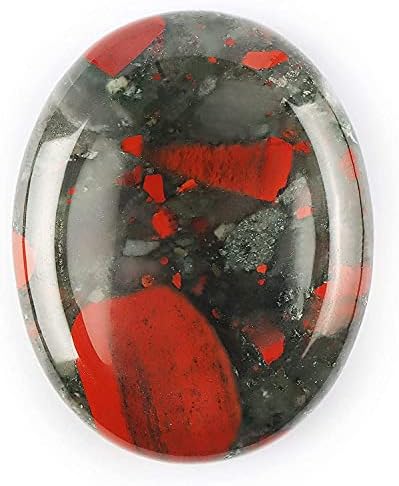 Artistone Africa Bloodstone Thumb Worry Stone Hand Carved Chakra Healing Crystal Pocket Palm Stones for Anxiety Stress Relief Meditation Massage Therapy Geometry Reiki Balancing 2 inch