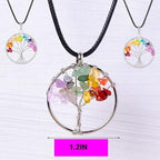 4PC Tree of Life Gift Set Red Jasper, Chakra Gemstone, Amethyst and Natural Chakra Pendant – Healing Energy Decor and Positive Vibes Gifts for Women