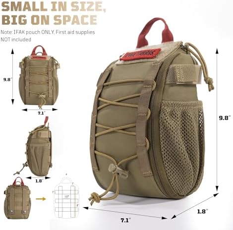 OneTigris IFAK Pouch - Large IFAK Molle Pouch Empty First Aid Bags Only Medical Trauma Kit Bag EMT Pouch MED Waist Bag for Outdoor