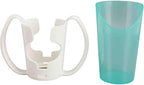 Asixxsix Adult Sippy Cup, Beveled Mouth Transparent Patient Care Cup, Spill Proof Cups with Holder for Bedridden Elderly Disabled Postoperative Swallowing Dysfunction
