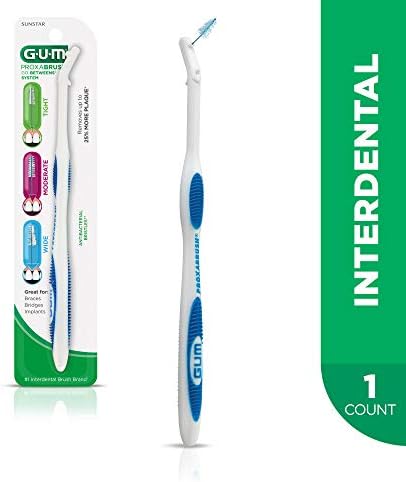 GUM Proxabrush Permanent Handle Refills - Compatible with Go-Betweens Interdental Brushes - Floss Picks for Teeth, Braces, and Implants