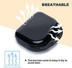 BOOMIBOO Retainer Case with Vent Holes, 4 Pcs Denture Cases, Durable & Similar Mouth Guard Case for Black, White, Yellow and Blue - Tight Snap Lock, Easy to Use