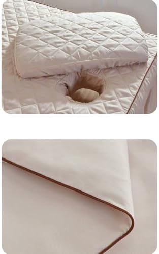 4-Piece Spa Massage Table Bedding Set, Full Bed Cover with Face Hole, Breathable Massage Bed Sheet, Color Massage Table Skirt for Salon Massage(Pink,185x70cm(73x28inch))