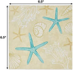 Gift Boutique 100 Starfish and Seashells Luncheon Napkins Disposable Paper Beach Sea Shell Star Fish Lunch Napkin for Tropical Coastal Party Supplies