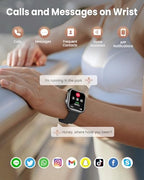 Smart Watches for Women Men, 1.83" HD Smart Watch for Android iPhone with Calls/Messages/Notifications, Sleep/Heart Rate/SpO2/Blood Pressure Monitor, 110+ Sports Modes Fitness Watch, 1000mAh Battery