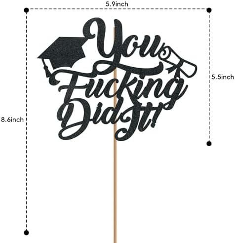 You Did It Cake Topper Graduation 2026 – Funny Graduation Cake Topper for Celebration Party, Congrats Grad Cake Decorations for College, High School, or Kindergarten Graduations Cake Decor