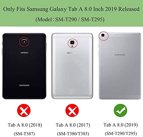 Slim Case for Tab A 8.0 2019 Without S Pen Model SM-T290, Premium PU Leather Folding Stand Cover Case for Samsung Galaxy Tab A 8.0 Inch 2019 Tablet (Model SM-T290/SM-T295), Purple