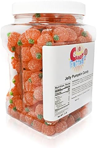 Sarah's Candy Factory Soft Jelly Pumpkin Candy in Jar, 3 Lbs