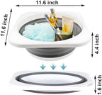 Portable Folding Wash Basin, 1.4 Gallon Lightweight Collapsible Sink, Camping Dish Tub, RV, Travel, Space-Saving and Easy to Store (Grey, 1 Pack)