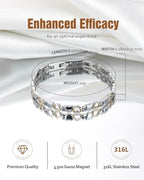 Jecanori Ultra Strength Magnetic Bracelet for Women, Women's Effective Titanium Steel Magnetic Bracelet with 3500 Gauss Magnets, Jewelry Gift with Sizing Tool