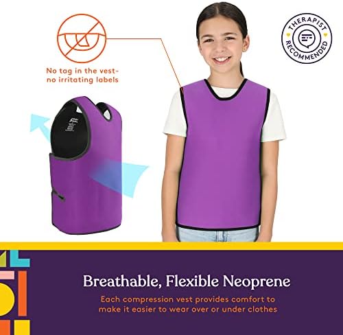 Special Supplies Sensory Compression Vest Deep Pressure Comfort (Purple, Meduim)