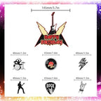 7Pcs Rock N Roll Cake Toppers Set Kids Rock Music Themed Happy Birthday, Birthday Party, Rock Star Band Party, or Baby Shower Party Guitar, Bass and Pick Decoration That Boy and Girl Will Love.LIANGSS