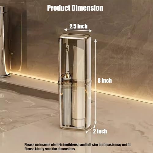 Toothbrush Cup Toothbrush Travel Case, Travel Toothbrush Holder Case with Cover Portable Multifunctional Toothbrush Cover, Suitable for Travel Business Camping Bathroom School or Daily Uses